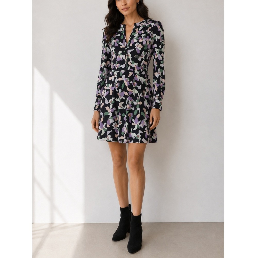Equipment Danette 100% Silk Floral Print Dress Size 6 | Designer | $425 Retail